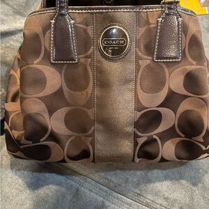 Coach Dark Brown Signature Shoulder Bag
